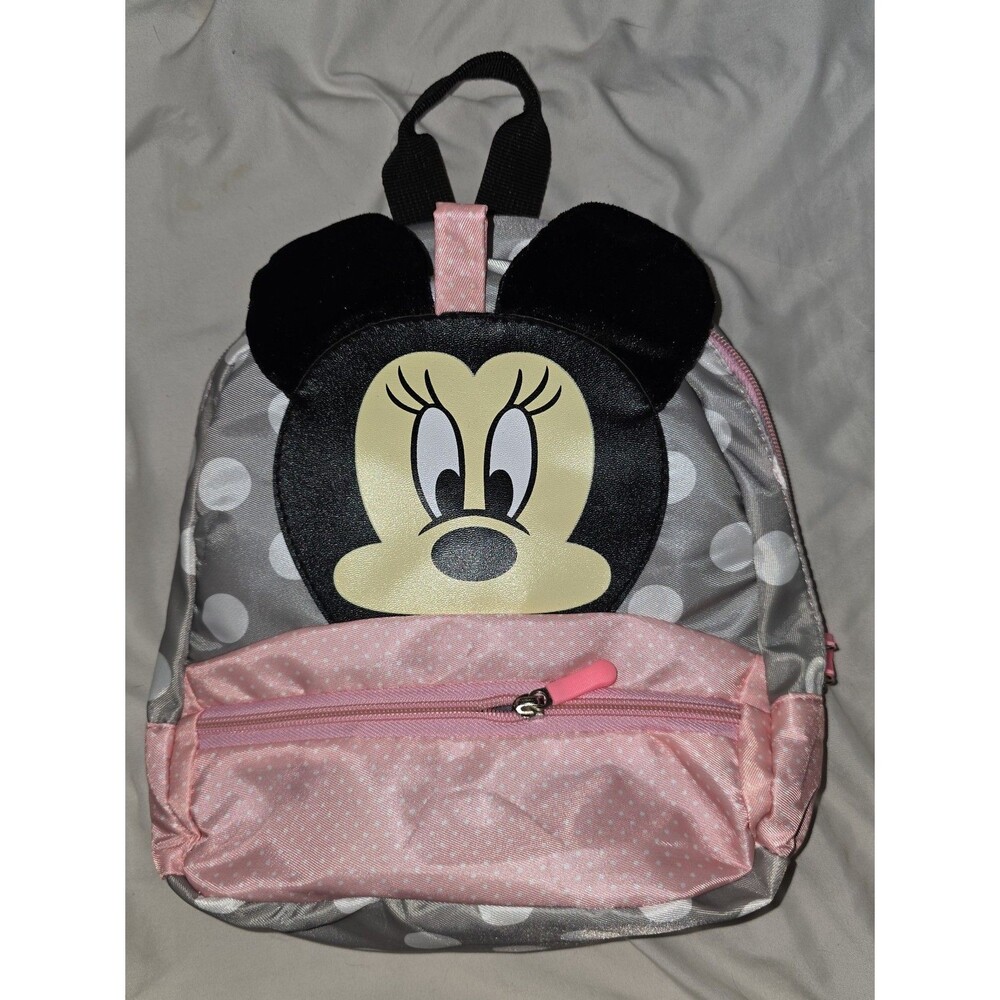 NWT Disney Minnie Mouse Pink and Grey Polka Dot Mini Backpack Purse Bag Tote!